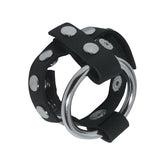 English Leather Cock Cage With T Style Testicle Divider Male Chastity